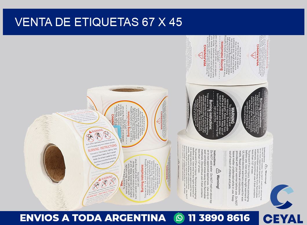 venta de etiquetas 67 x 45