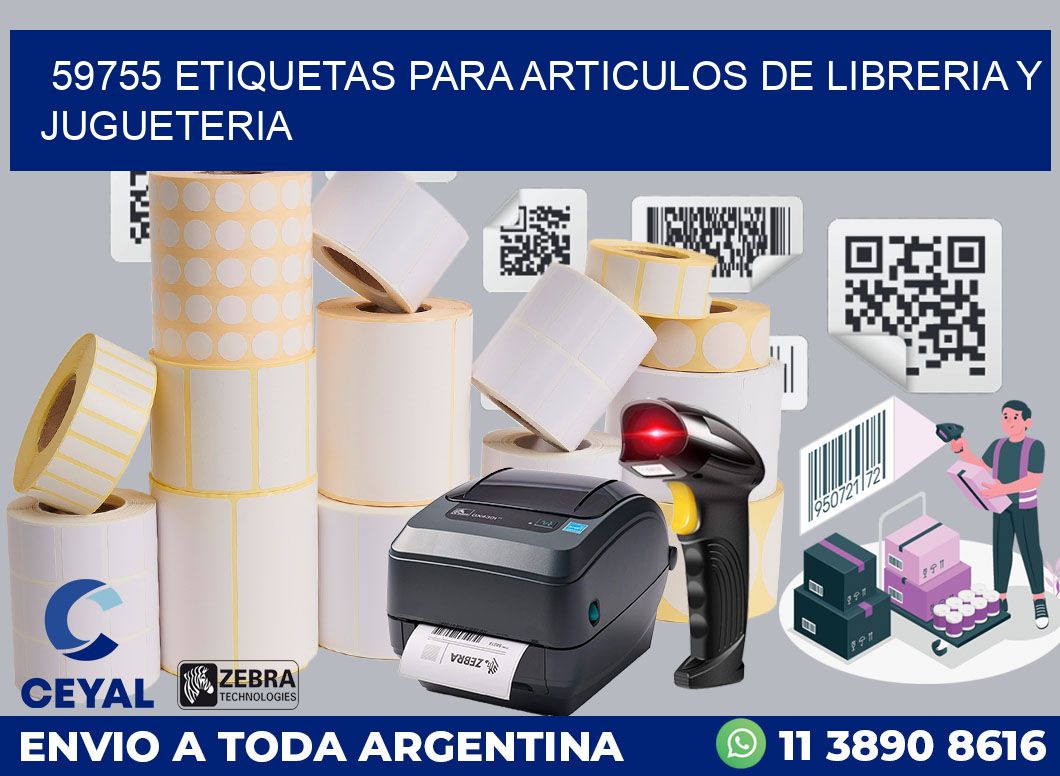 59755 ETIQUETAS PARA ARTICULOS DE LIBRERIA Y JUGUETERIA