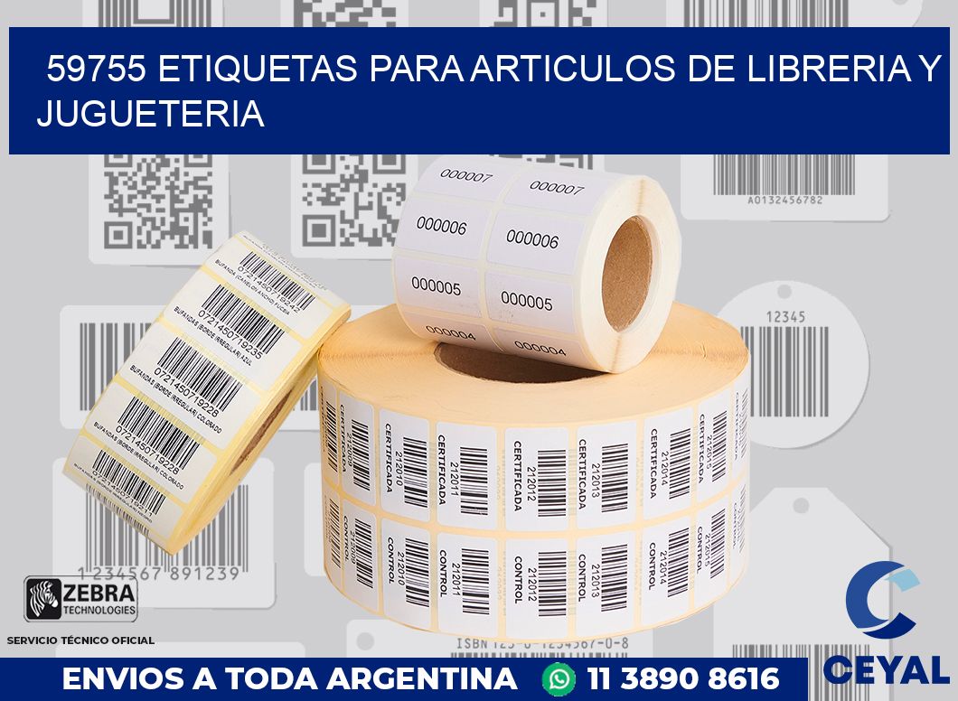 59755 ETIQUETAS PARA ARTICULOS DE LIBRERIA Y JUGUETERIA