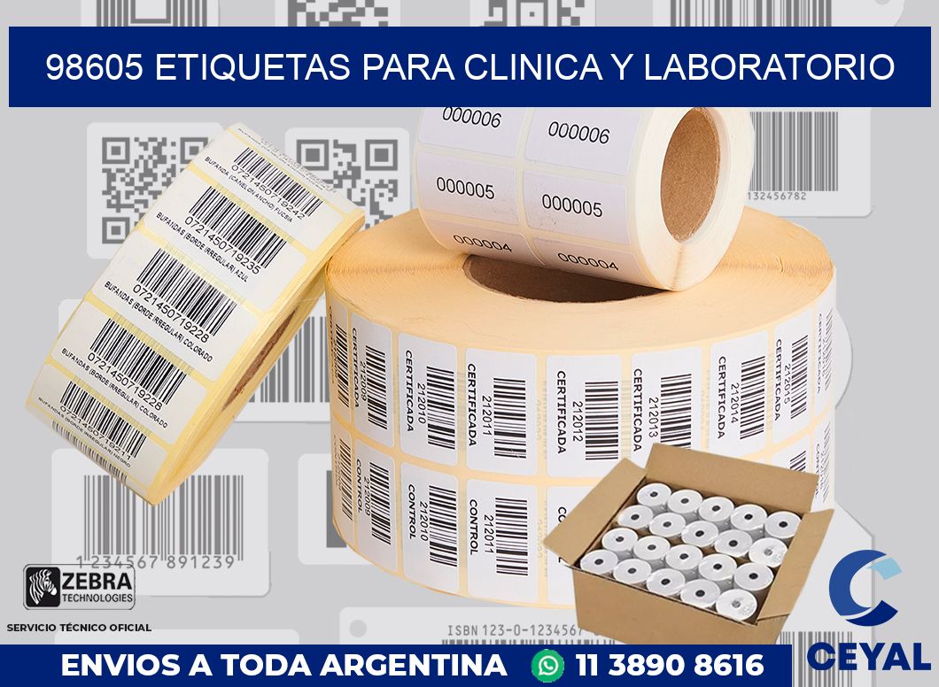 98605 ETIQUETAS PARA CLINICA Y LABORATORIO