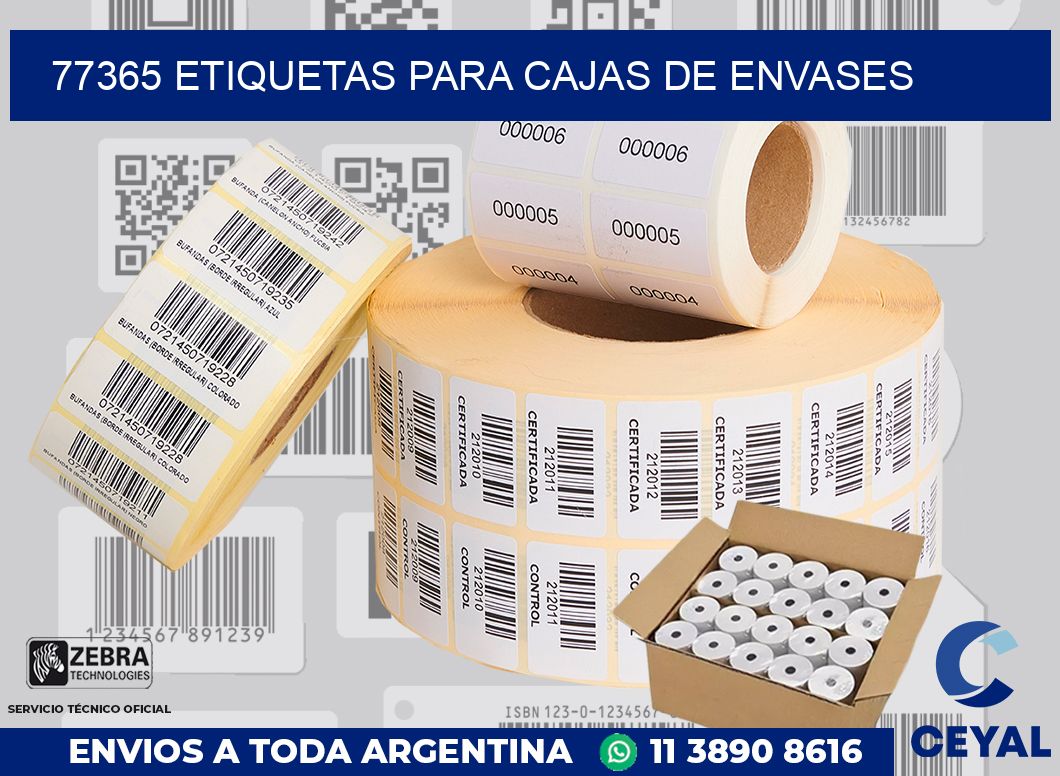 77365 ETIQUETAS PARA CAJAS DE ENVASES