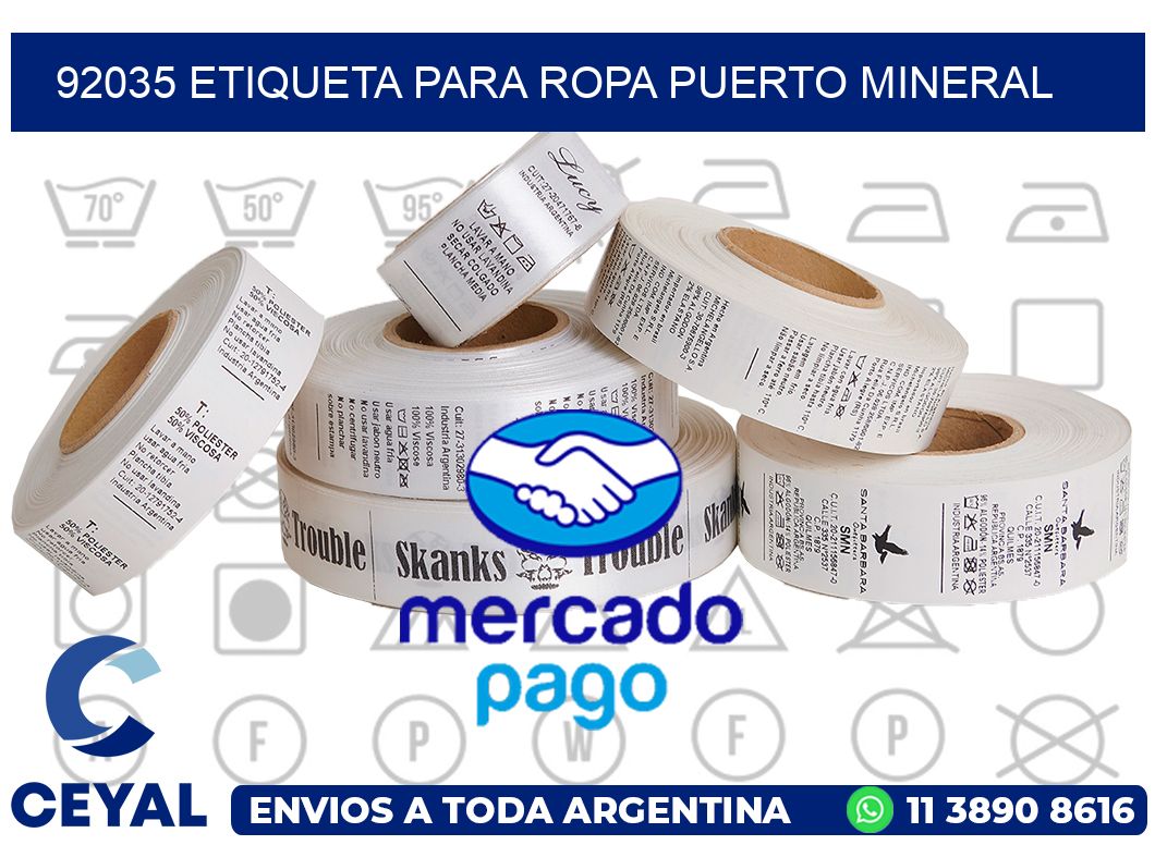 92035 ETIQUETA PARA ROPA PUERTO MINERAL