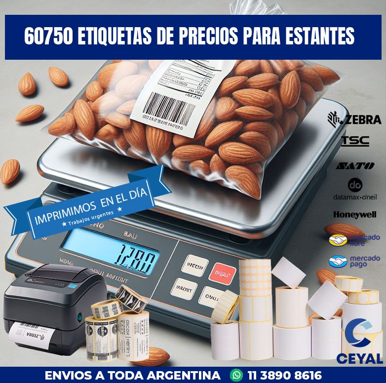 60750 ETIQUETAS DE PRECIOS PARA ESTANTES