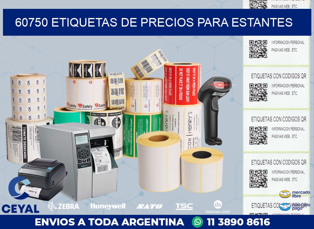 60750 ETIQUETAS DE PRECIOS PARA ESTANTES