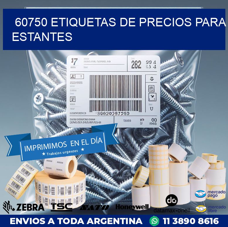 60750 ETIQUETAS DE PRECIOS PARA ESTANTES