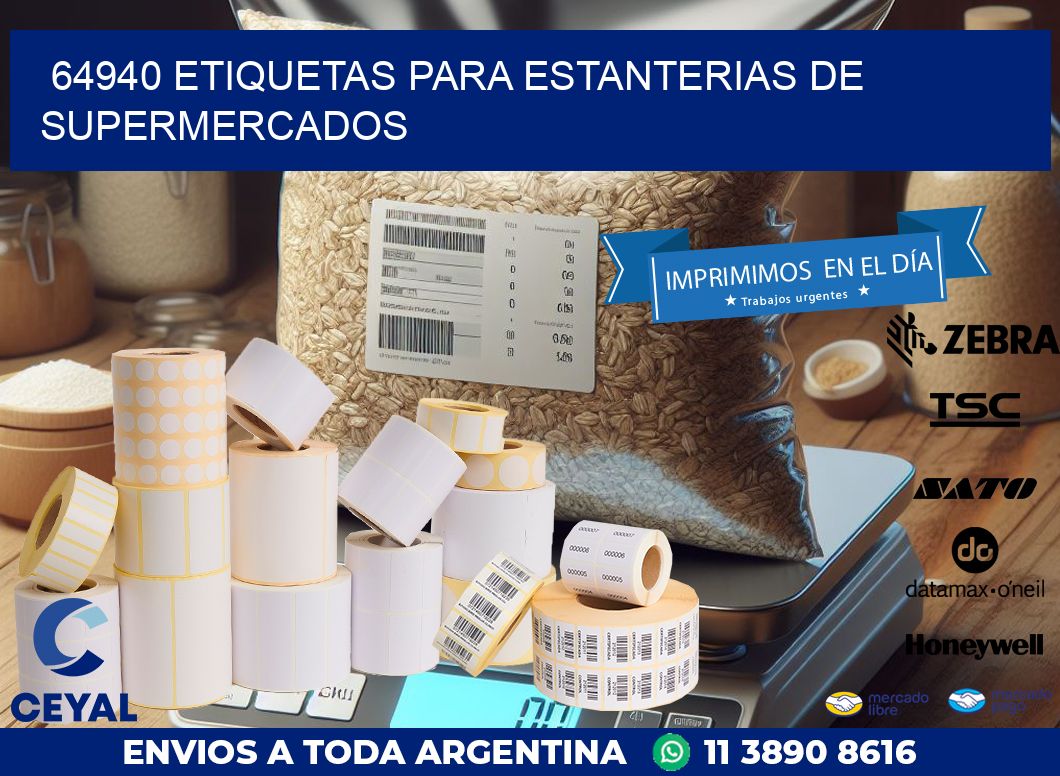 64940 ETIQUETAS PARA ESTANTERIAS DE SUPERMERCADOS