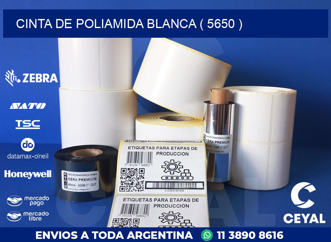 CINTA DE POLIAMIDA BLANCA ( 5650 )