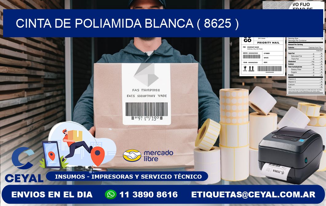 CINTA DE POLIAMIDA BLANCA ( 8625 )