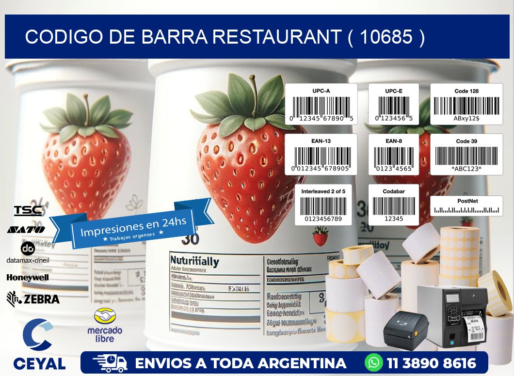 CODIGO DE BARRA RESTAURANT ( 10685 )