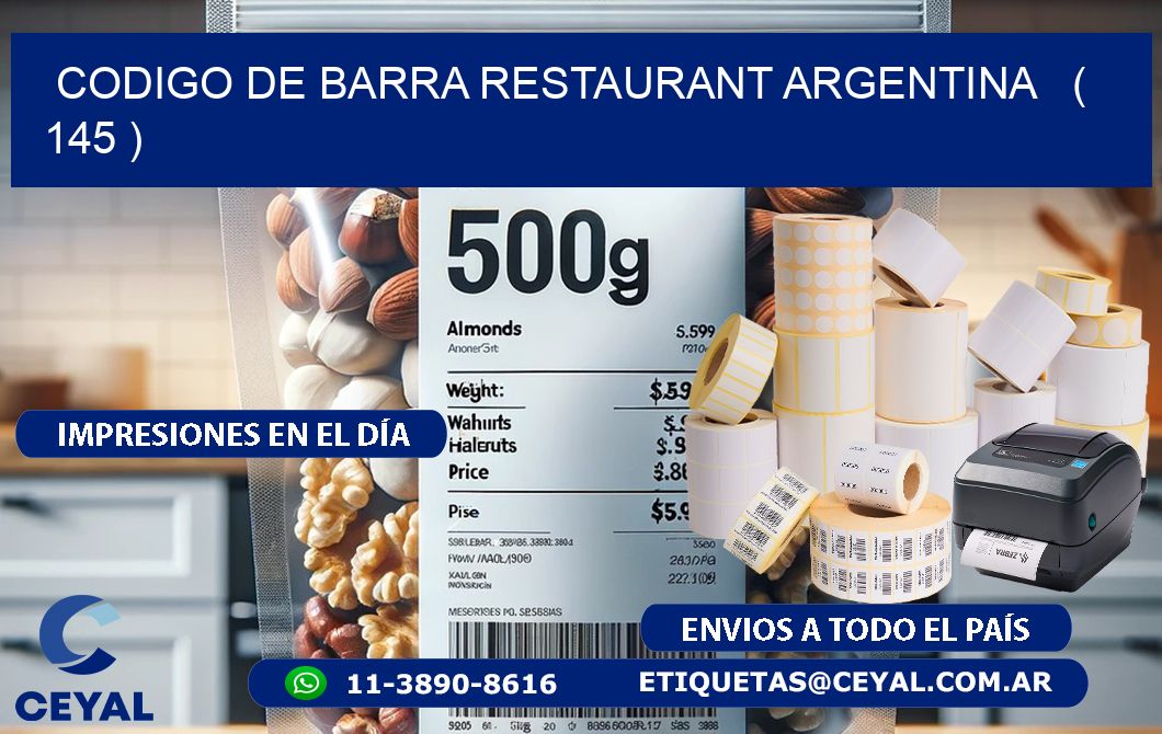 CODIGO DE BARRA RESTAURANT ARGENTINA   ( 145 )