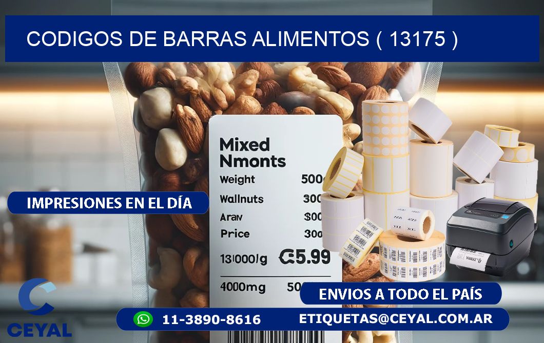 CODIGOS DE BARRAS ALIMENTOS ( 13175 )