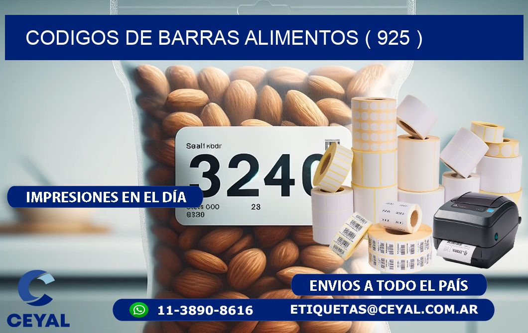 CODIGOS DE BARRAS ALIMENTOS ( 925 )