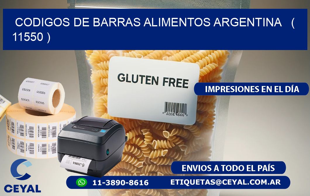 CODIGOS DE BARRAS ALIMENTOS ARGENTINA   ( 11550 )