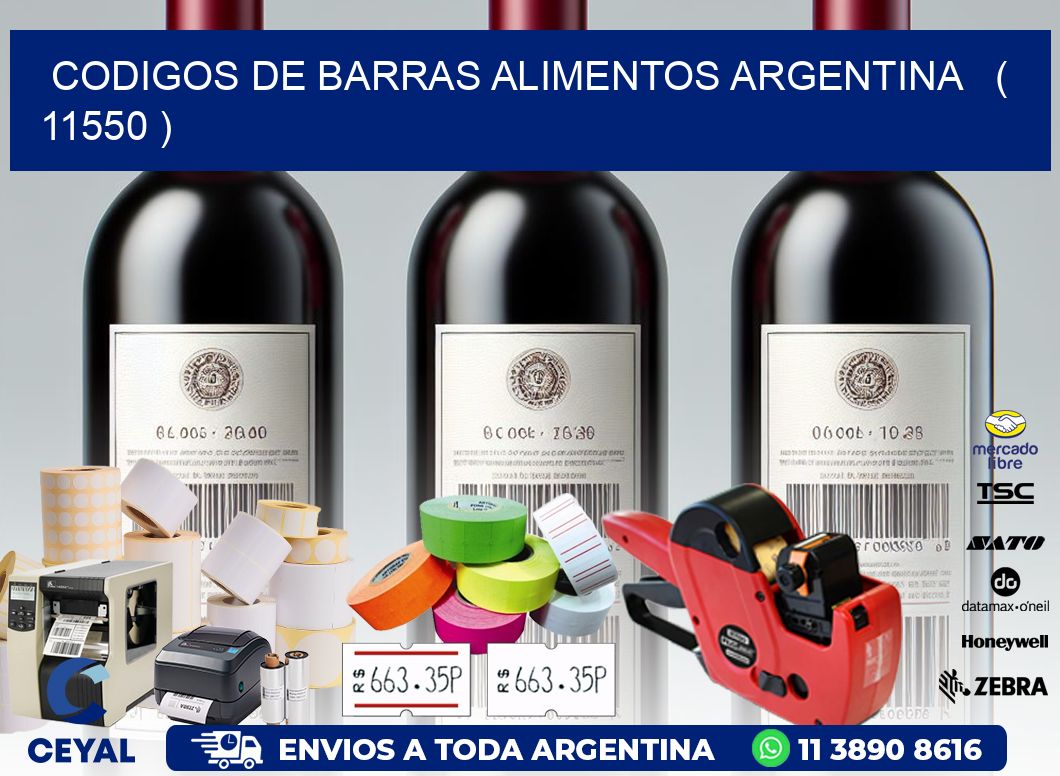 CODIGOS DE BARRAS ALIMENTOS ARGENTINA   ( 11550 )