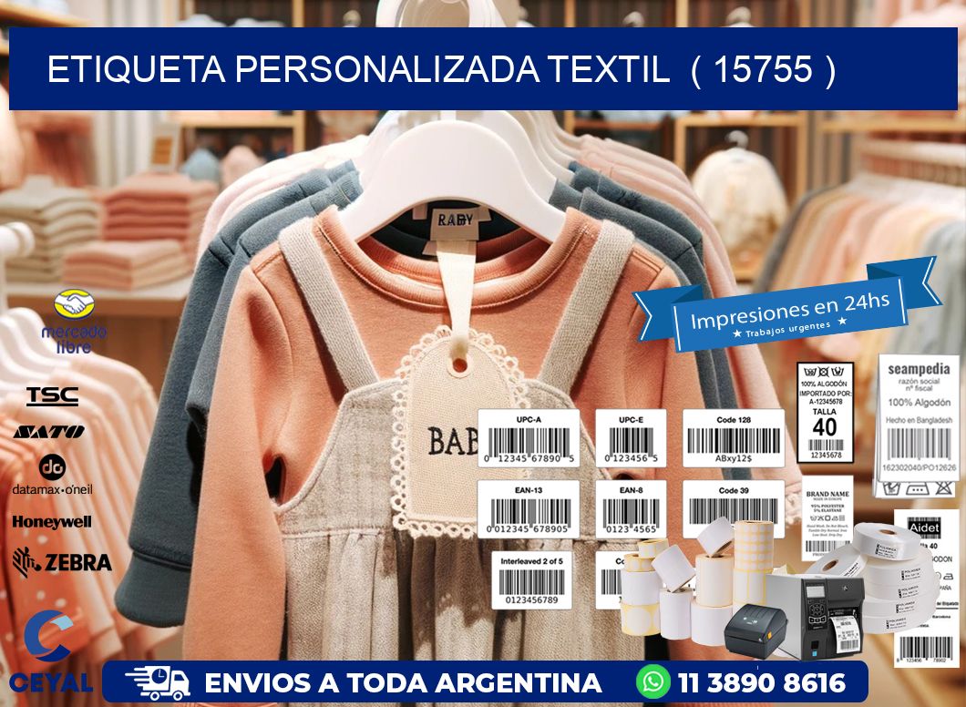 ETIQUETA PERSONALIZADA TEXTIL  ( 15755 )