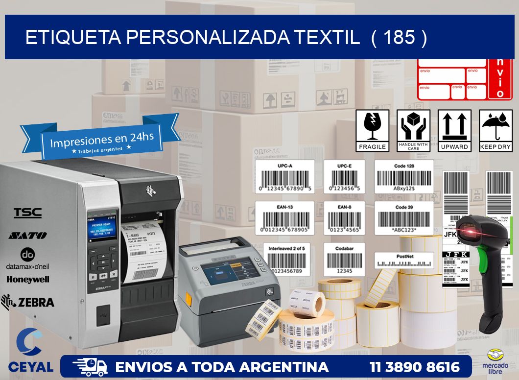 ETIQUETA PERSONALIZADA TEXTIL  ( 185 )