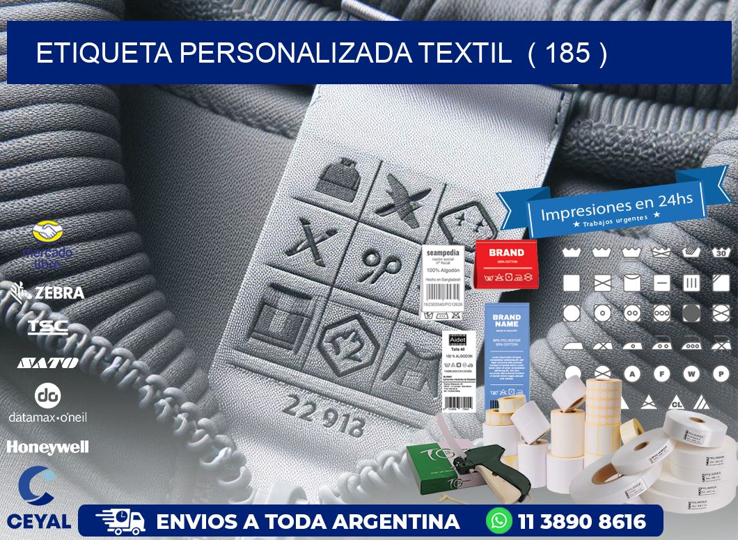 ETIQUETA PERSONALIZADA TEXTIL  ( 185 )