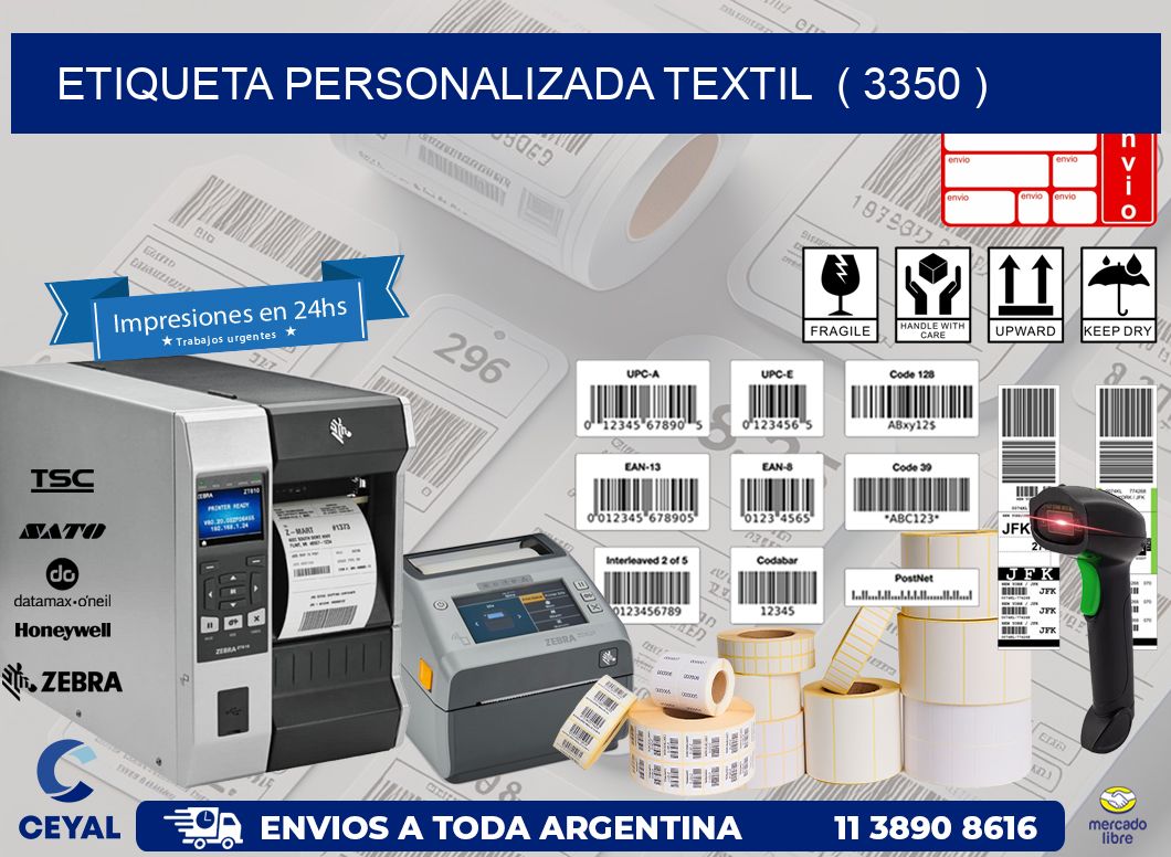 ETIQUETA PERSONALIZADA TEXTIL  ( 3350 )