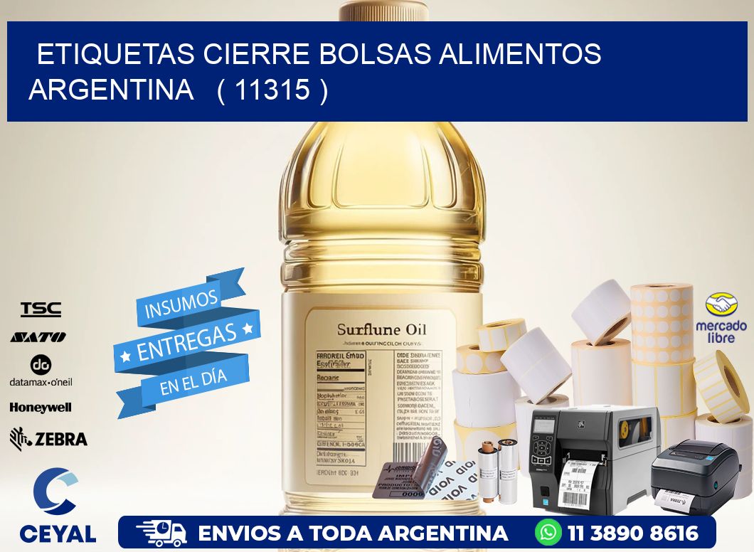 ETIQUETAS CIERRE BOLSAS ALIMENTOS ARGENTINA   ( 11315 )