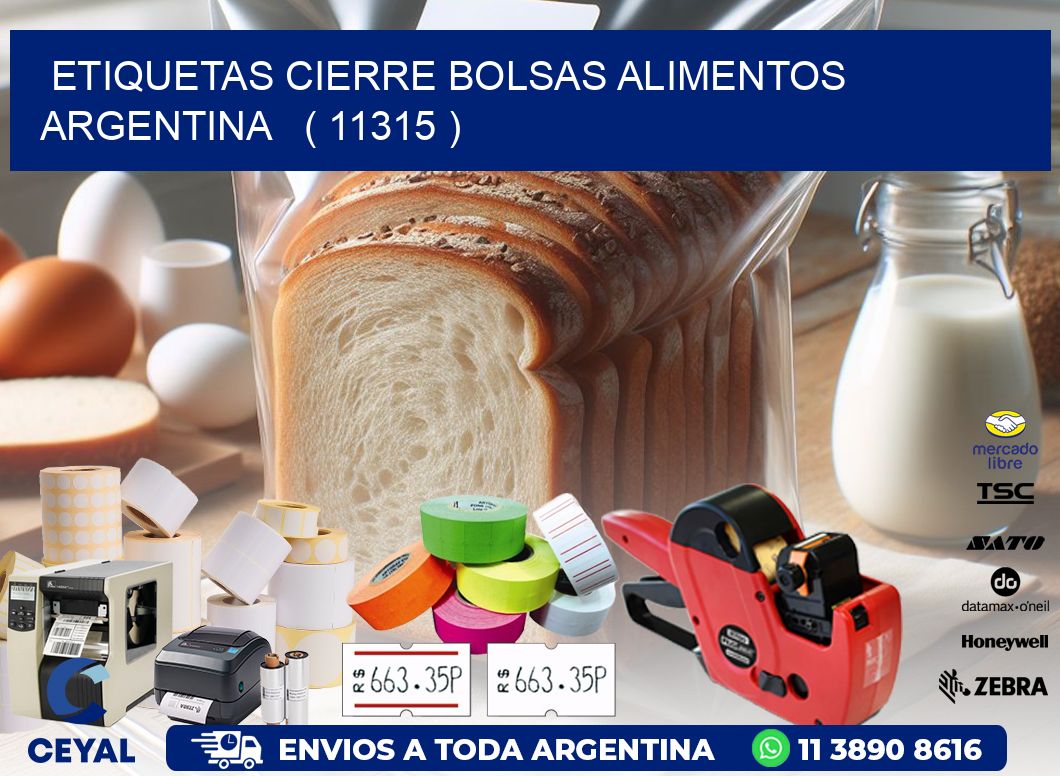 ETIQUETAS CIERRE BOLSAS ALIMENTOS ARGENTINA   ( 11315 )