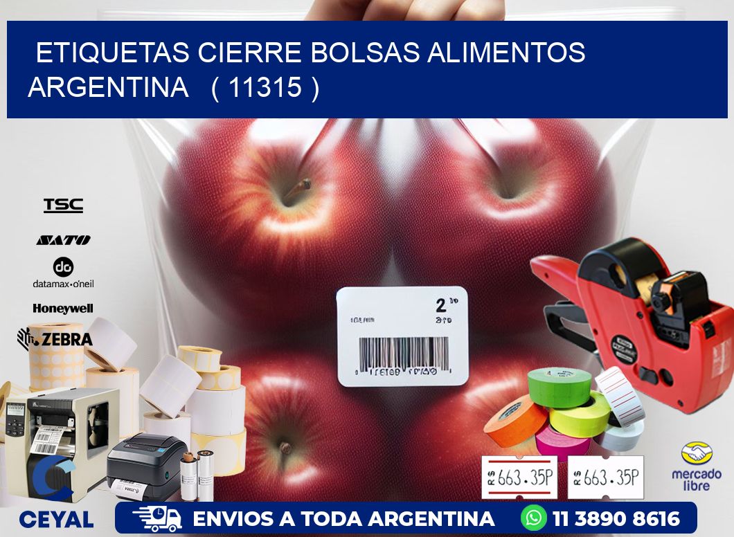 ETIQUETAS CIERRE BOLSAS ALIMENTOS ARGENTINA   ( 11315 )