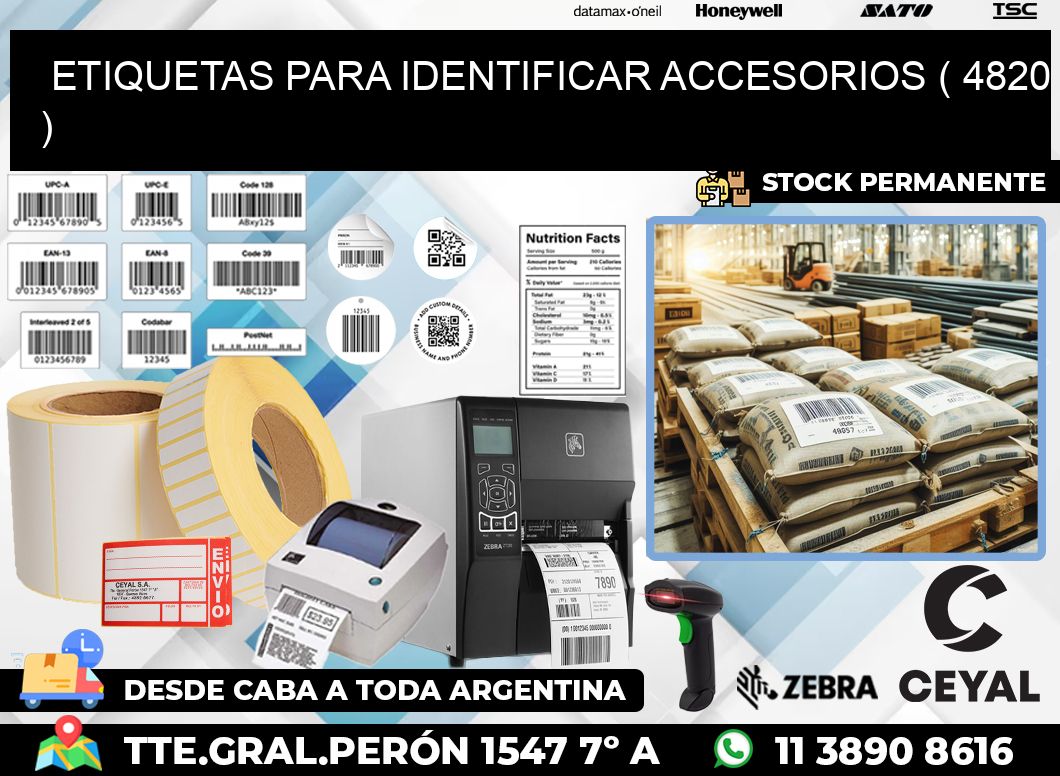 ETIQUETAS PARA IDENTIFICAR ACCESORIOS ( 4820 )