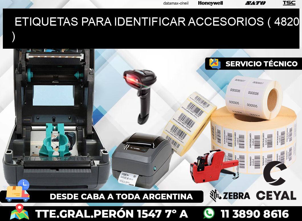 ETIQUETAS PARA IDENTIFICAR ACCESORIOS ( 4820 )