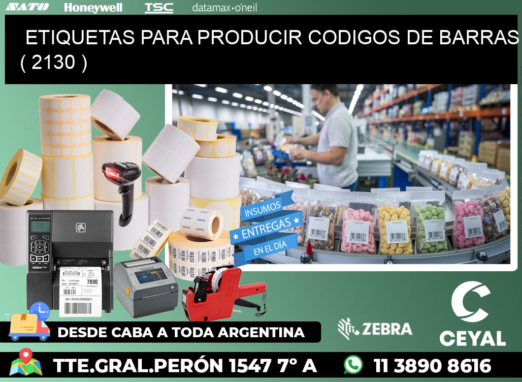 ETIQUETAS PARA PRODUCIR CODIGOS DE BARRAS ( 2130 )