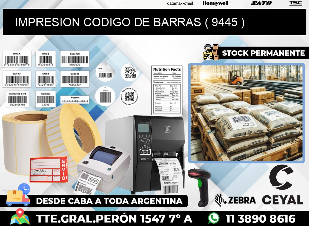 IMPRESION CODIGO DE BARRAS ( 9445 )