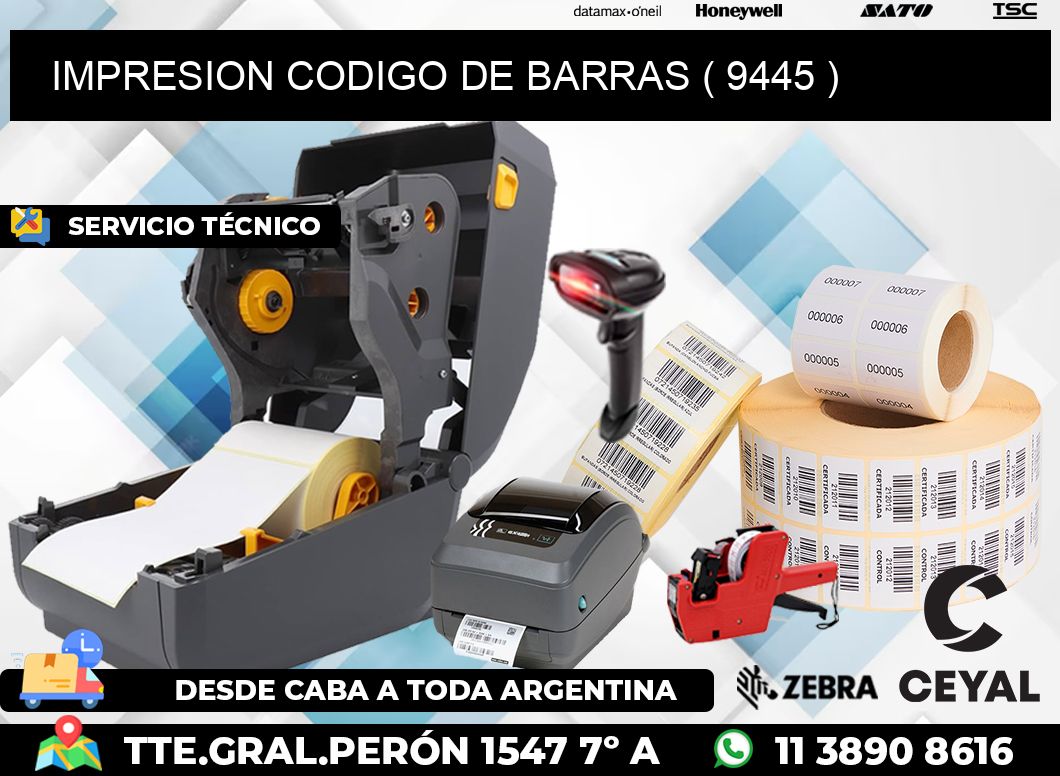 IMPRESION CODIGO DE BARRAS ( 9445 )