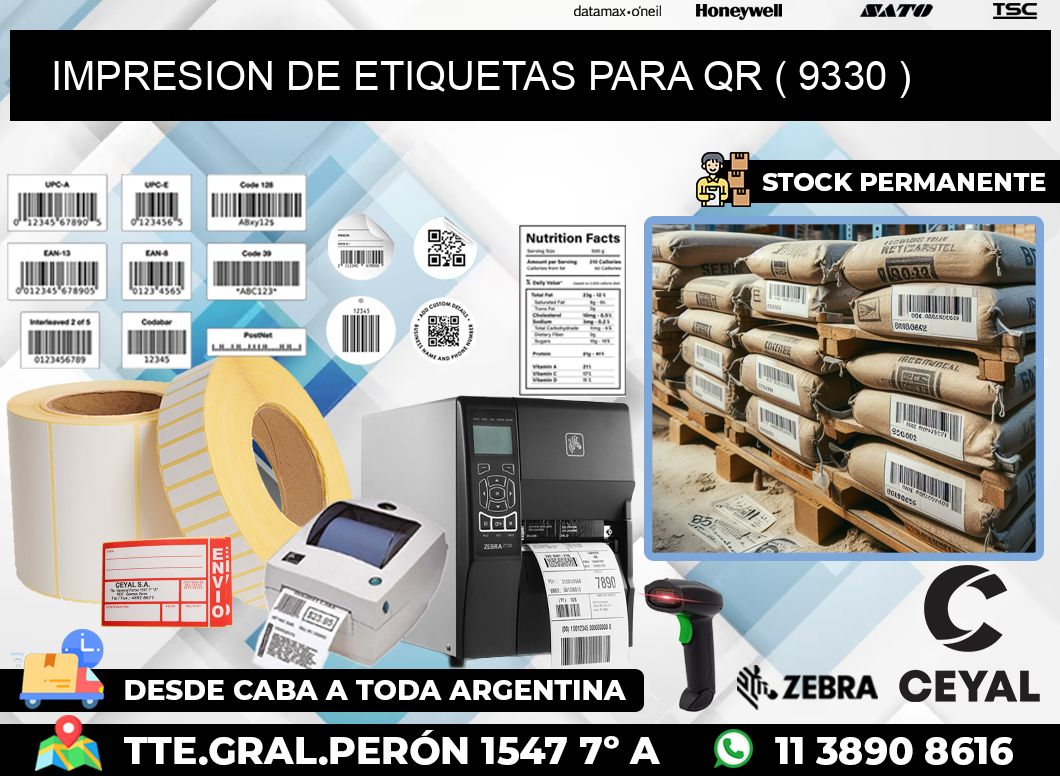 IMPRESION DE ETIQUETAS PARA QR ( 9330 )