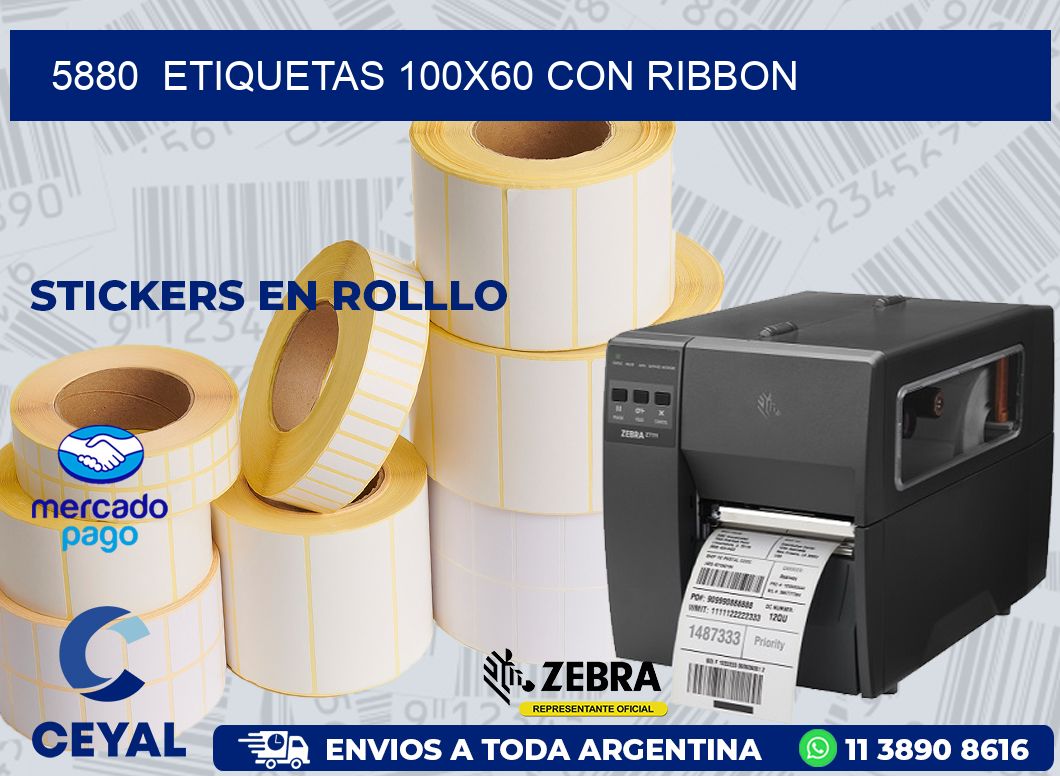 5880  ETIQUETAS 100X60 CON RIBBON