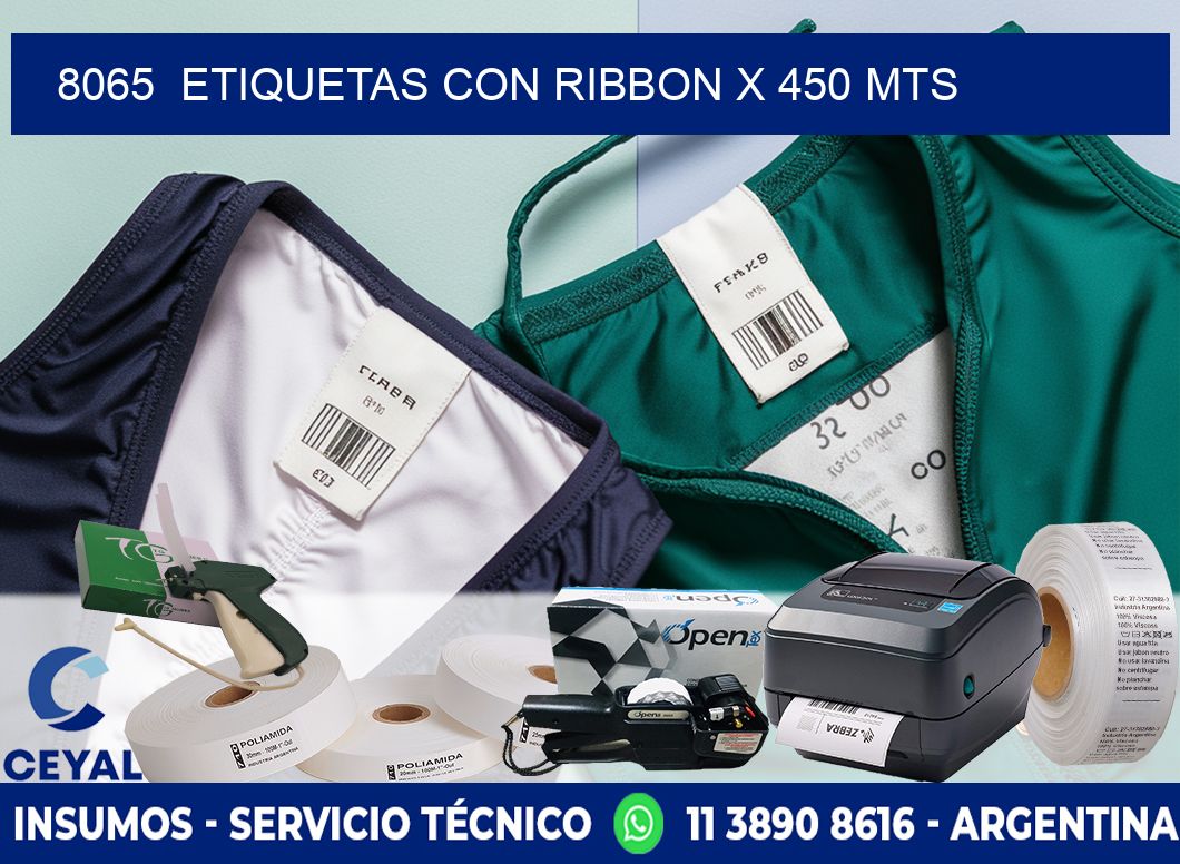 8065  ETIQUETAS CON RIBBON X 450 MTS