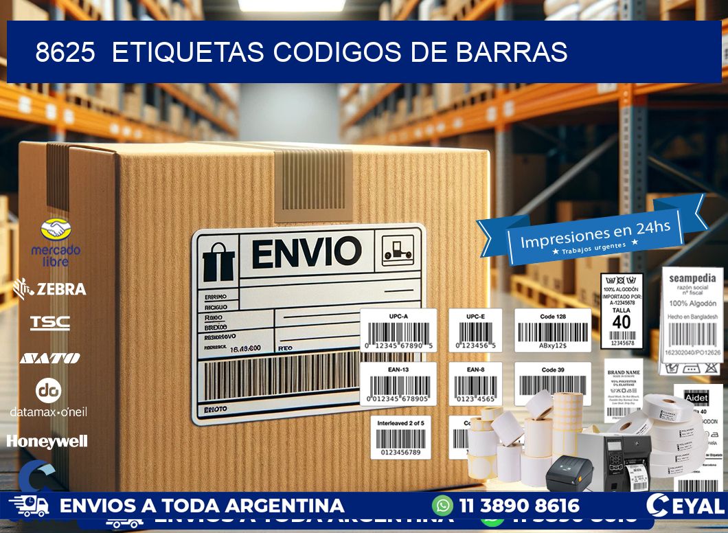 8625  ETIQUETAS CODIGOS DE BARRAS