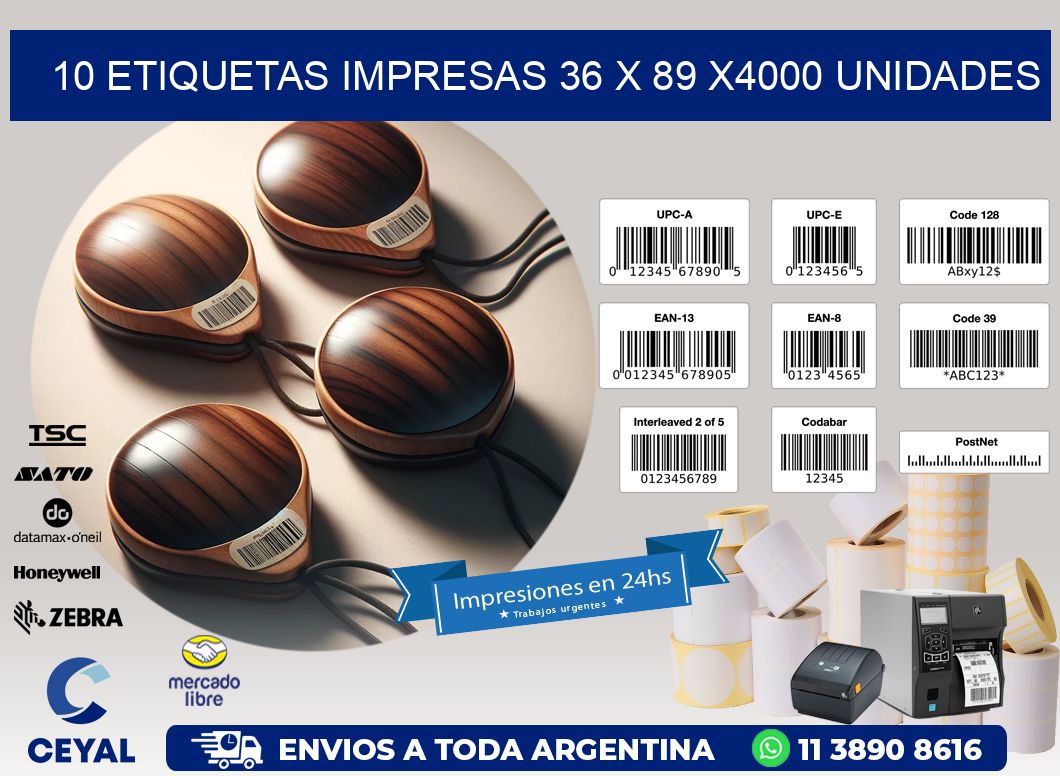 10 ETIQUETAS IMPRESAS 36 x 89 X4000 UNIDADES