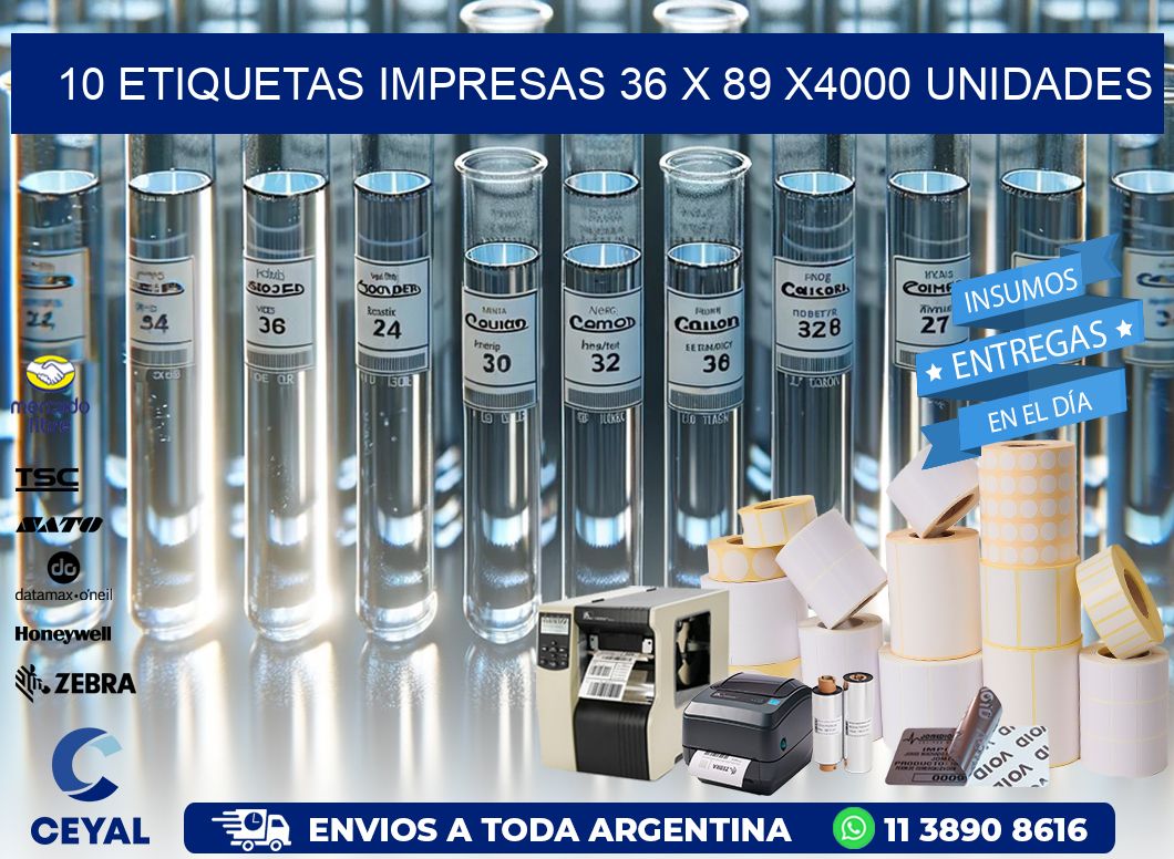 10 ETIQUETAS IMPRESAS 36 x 89 X4000 UNIDADES