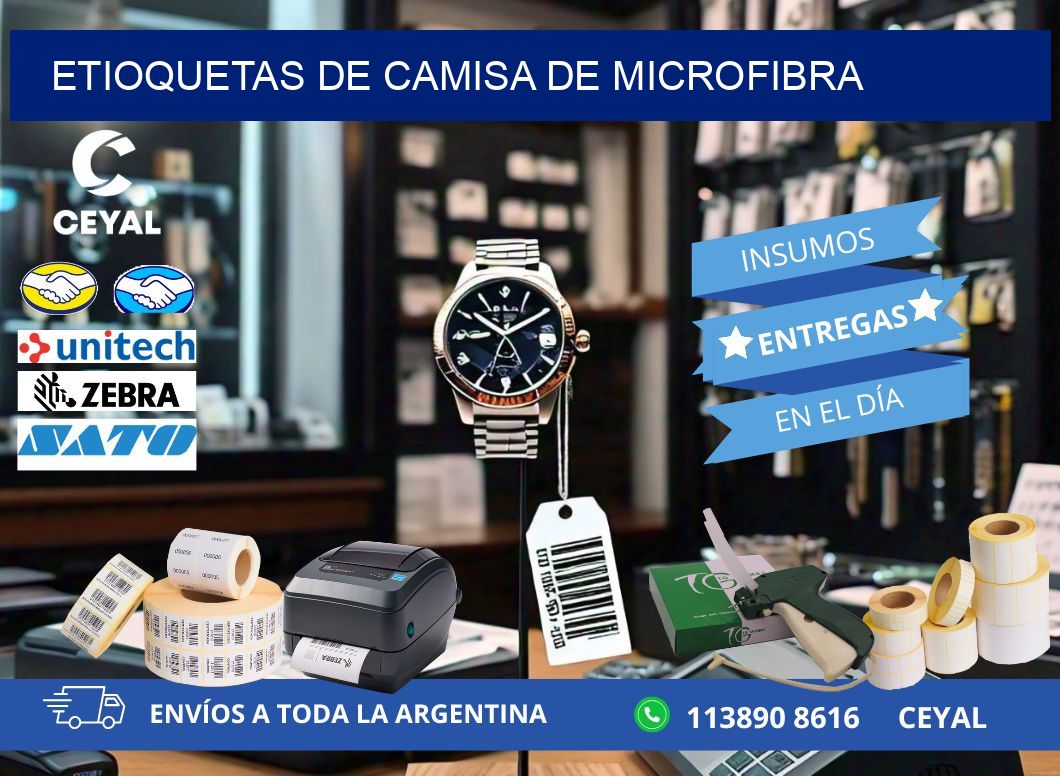 ETIOQUETAS DE CAMISA DE MICROFIBRA