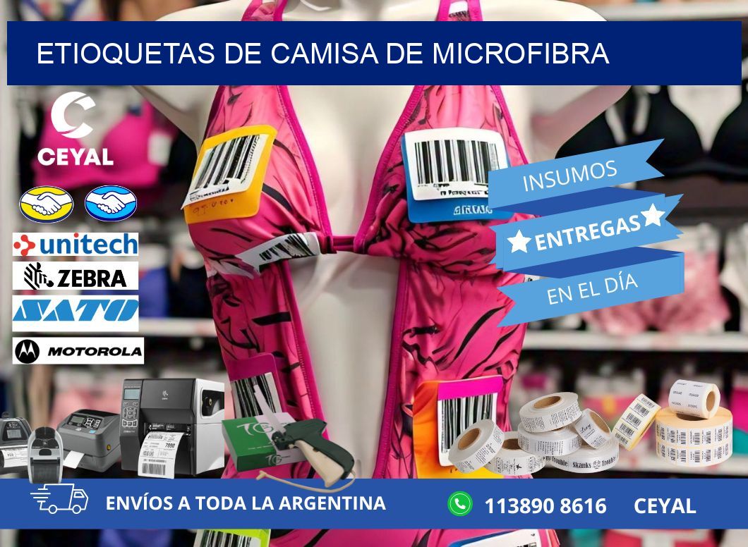 ETIOQUETAS DE CAMISA DE MICROFIBRA