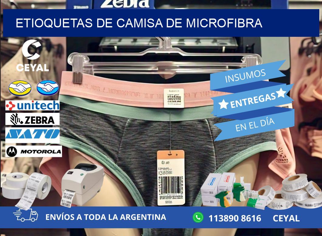 ETIOQUETAS DE CAMISA DE MICROFIBRA