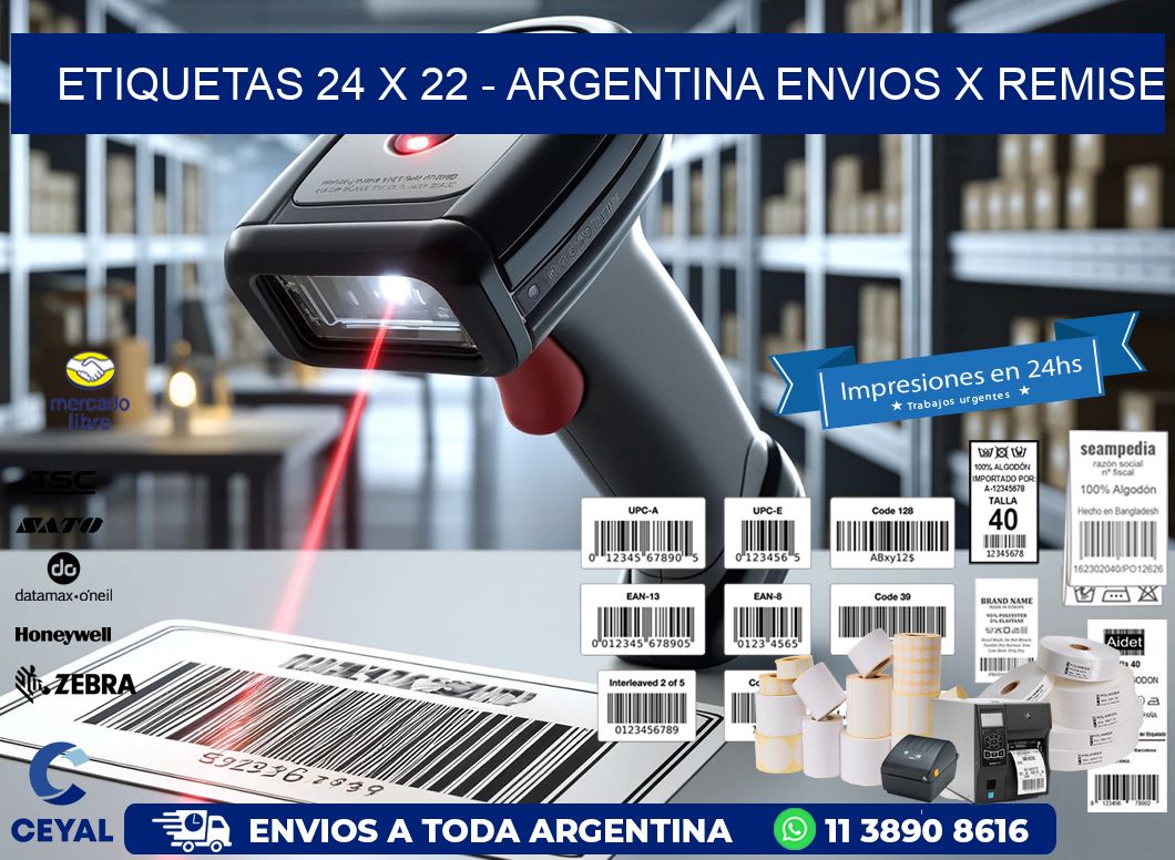 ETIQUETAS 24 x 22 – ARGENTINA ENVIOS X REMISE