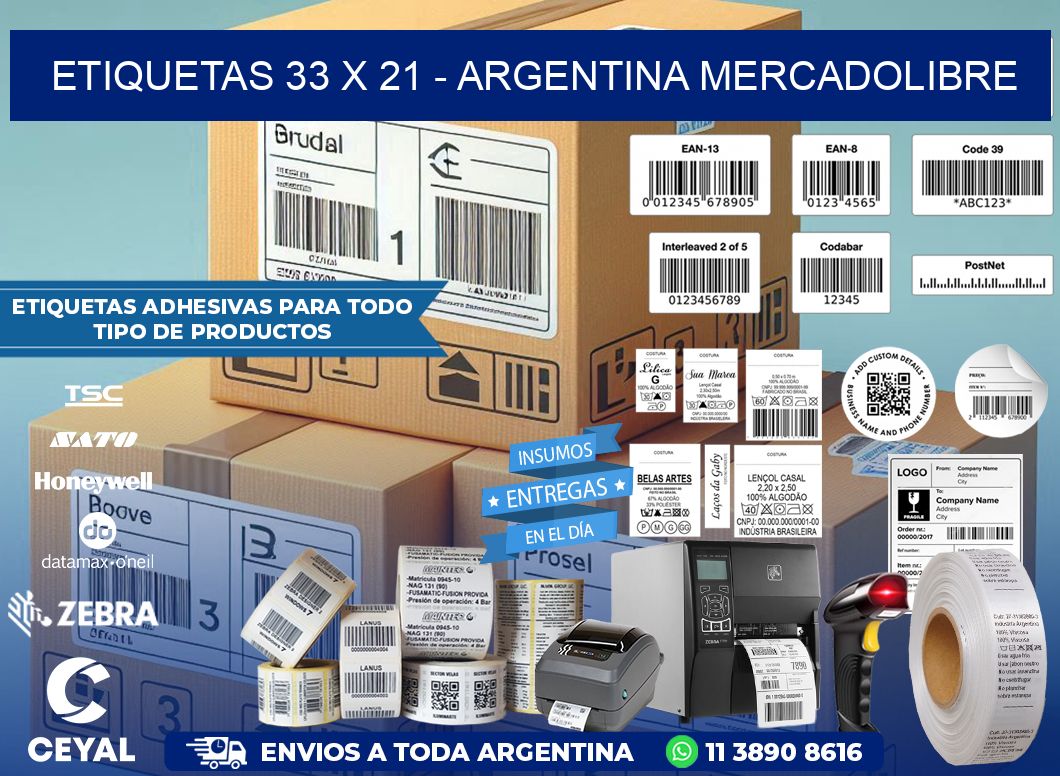 ETIQUETAS 33 x 21 – ARGENTINA MERCADOLIBRE