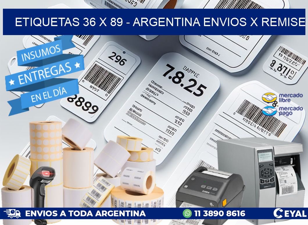 ETIQUETAS 36 x 89 – ARGENTINA ENVIOS X REMISE