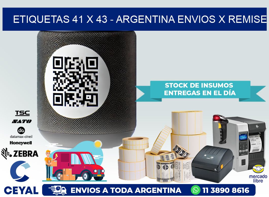 ETIQUETAS 41 x 43 – ARGENTINA ENVIOS X REMISE