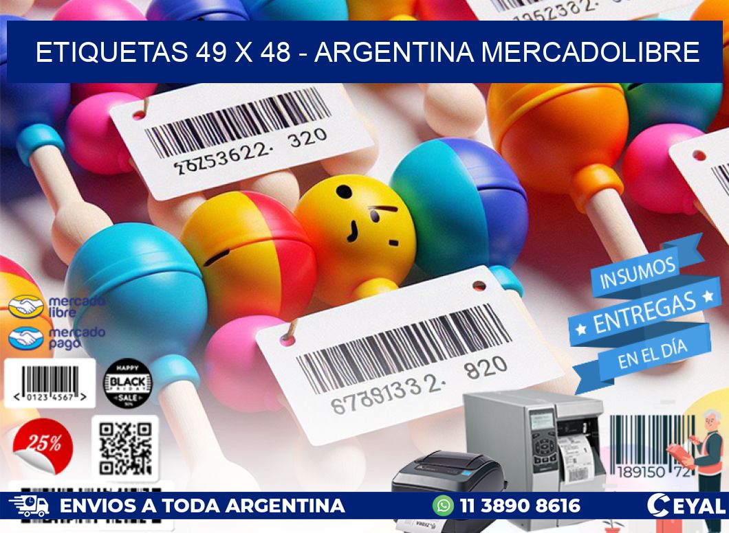 ETIQUETAS 49 x 48 - ARGENTINA MERCADOLIBRE