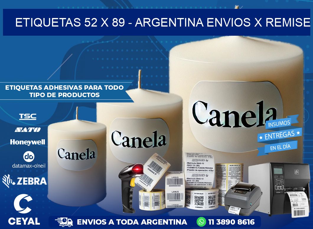 ETIQUETAS 52 x 89 – ARGENTINA ENVIOS X REMISE