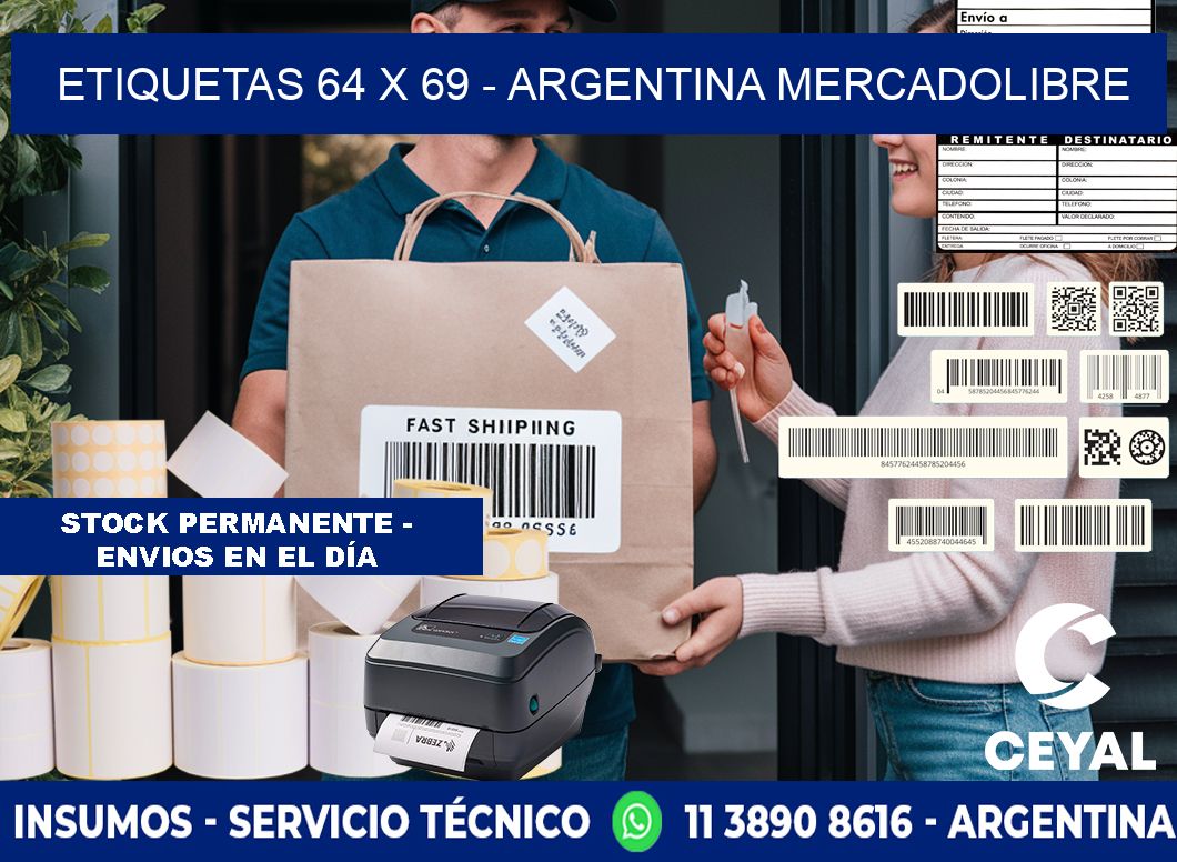 ETIQUETAS 64 x 69 - ARGENTINA MERCADOLIBRE