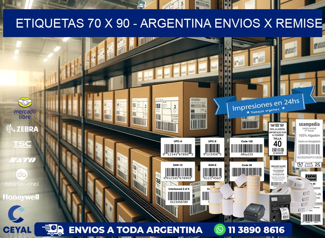 ETIQUETAS 70 x 90 – ARGENTINA ENVIOS X REMISE