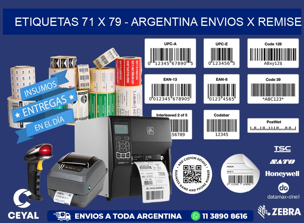 ETIQUETAS 71 x 79 - ARGENTINA ENVIOS X REMISE