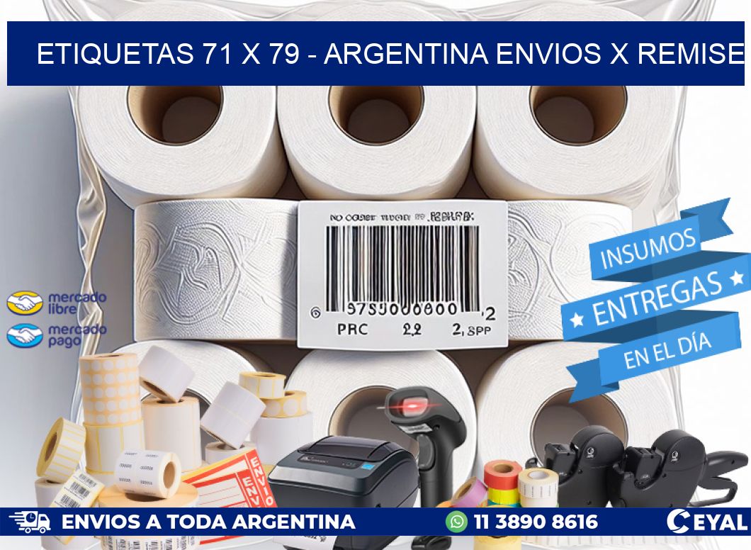 ETIQUETAS 71 x 79 - ARGENTINA ENVIOS X REMISE