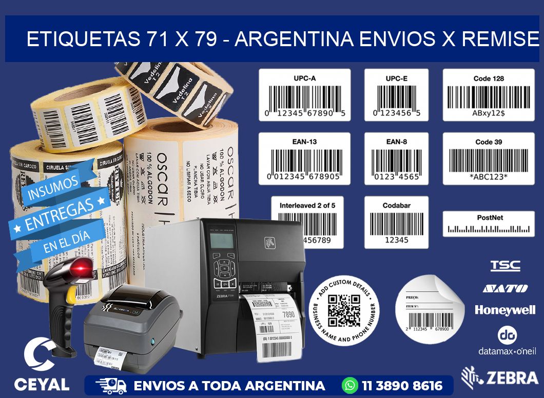 ETIQUETAS 71 x 79 - ARGENTINA ENVIOS X REMISE